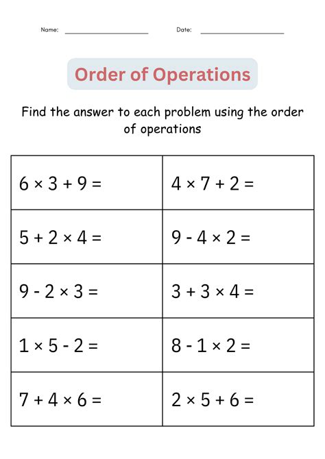 Printable Order Of Operations Digital Worksheets Activities For 4th 5th Grade Made By Teachers