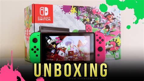 Unboxing Splatoon 2 Nintendo Switch Bundle Neon Green And Pink Youtube