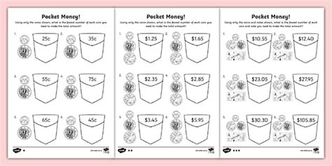 Pocket Money Worksheet Worksheet Twinkl