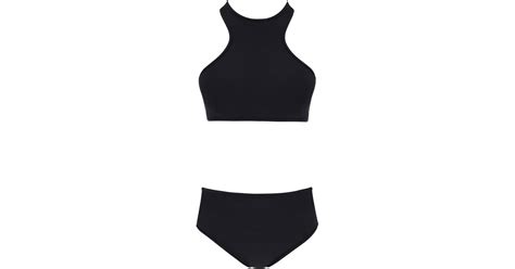 The Attico Bikini Set With Mesh Inserts In Black Lyst