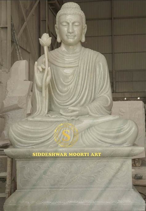 Glossy And Polished Traditional White Marble Buddha Statue At Rs 55000