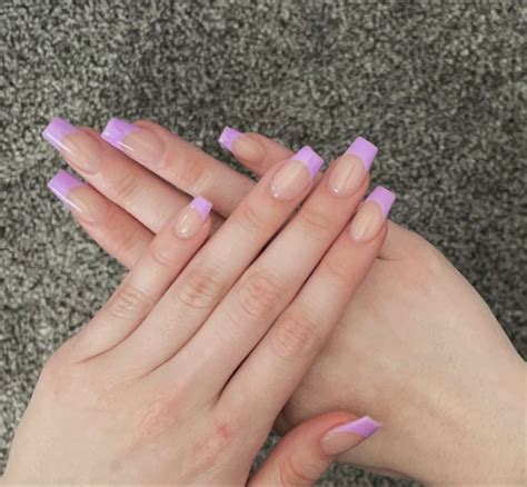 Pastel Purple Tip Nails