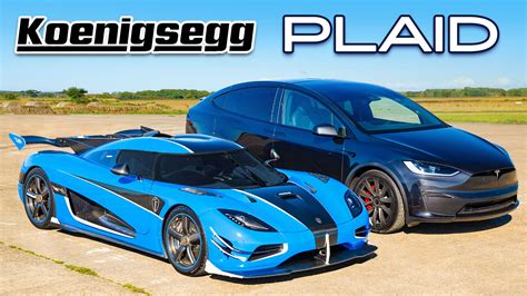 Drag Race Koenigsegg Agera RS Vs Tesla Model X Plaid Carwow