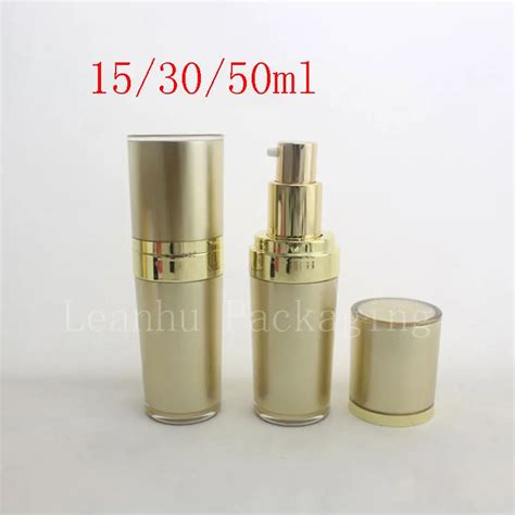 Gold Skin Care Bottle Plastic Acrylic Cream Lotion Container Bottle