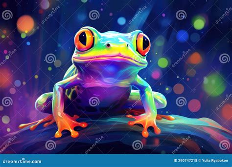 Adorable Cute Colorful Bright Frog Generate Ai Stock Illustration