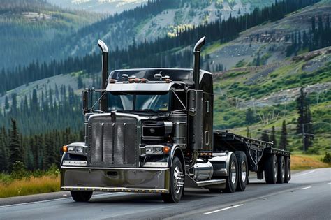 Premium Photo | American big rig semi truck on highway road