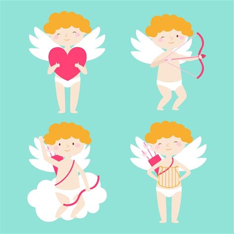 Colecci N De Personajes De Cupido En Dise O Plano Vector Gratis