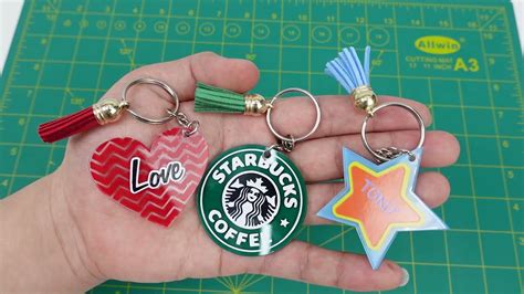 How To Use Adhesive Vinyl On Acrylic Keychains DIY Craft Tutorials With