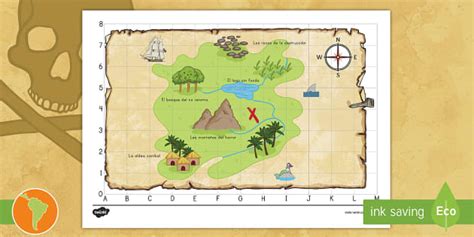 Mapa El Tesoro Del Pirata Professor Feito Twinkl