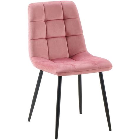 Clp Silla De Comedor Antibes Tapizada En Terciopelo Rosa X X Cm