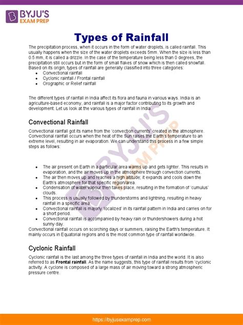 Types of Rainfall Upsc Notes 44 | PDF | Precipitation | Atmosphere Of Earth