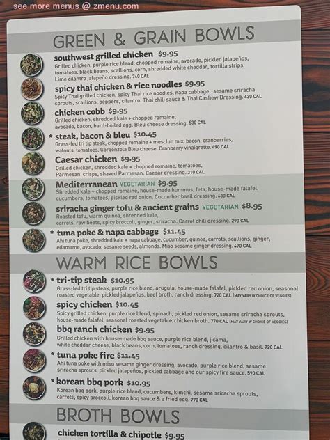 Menu At Corelife Eatery Restaurant Greensboro Westover Terrace