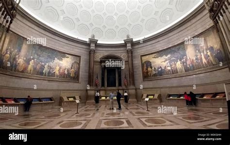 The Rotunda Of The National Archives Museum That Houses Various