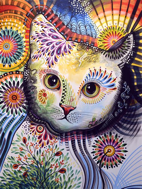 Abstract Art Cat Painting at Kristin Morton blog