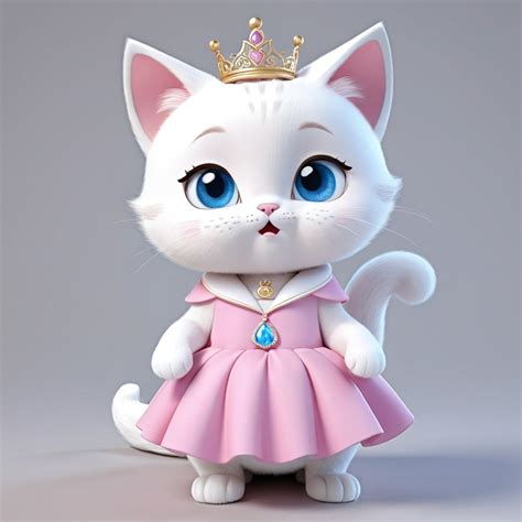 cartoon baby princess cat stable diffusion