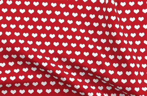 Red And White Valentines Heart Fabric He Spoonflower