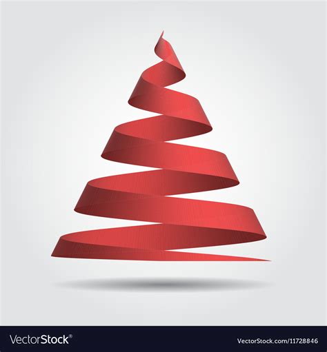 Red Ribbon In A Shape Of Christmas Tree Royalty Free Vector