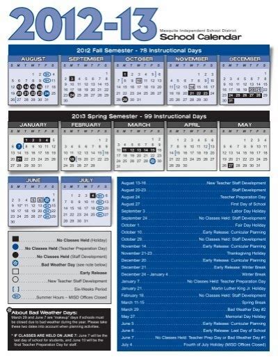 2012-2013 School Calendar - Mesquite ISD