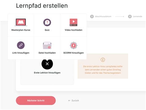 Masterplan Tutorials Lernpfade Erstellen