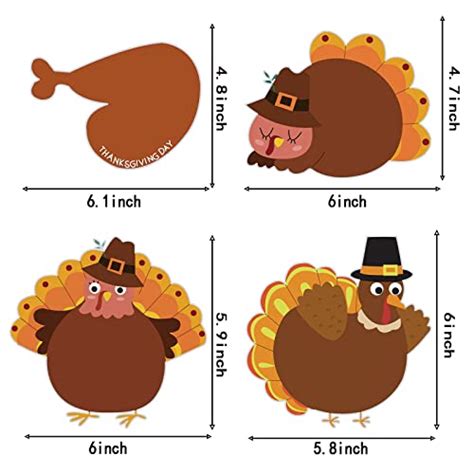 36 Pieces Thanksgiving Turkey Cut-Outs Versatile Classroom Decoration ...