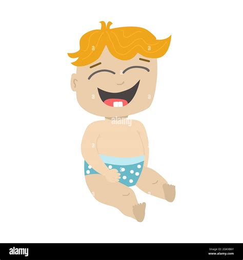 Ilustración vectorial de un chico lindo que ríe Un niño que ha crecido