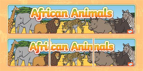 African Animals Display Banner Teacher Made Twinkl