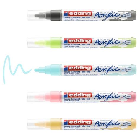 Edding Pastel Acrylic Marker Pastel Set Of Medium Nib The