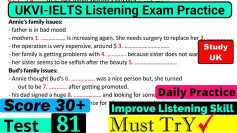 Ukvi Ielts Listening Practice Test With Answers Test