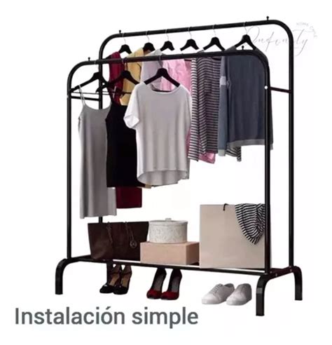 Perchero Metálico Doble Closet Organizador Hogar Cuotas sin interés