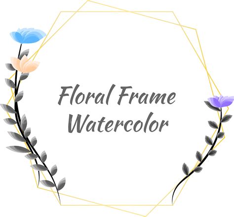 Aquarela De Moldura Floral Com Ilustração Vetorial Dourada Png Floral