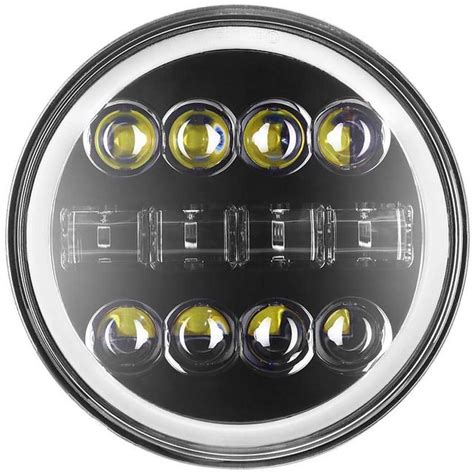 Hjg White Led Full Ring Headlight For Royal Enfield W At Best