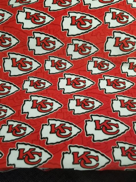 Nfl Kansas City Chiefs Fleece Fabric By The 12 Yard Etsy