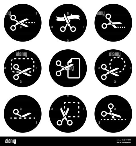 Set Of Simple Icons On A Theme Scissors Vector Design Collection