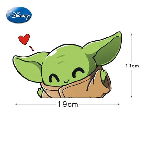 Disney Baby Yoda Car Sticker Kawaii Anime Figure Yoda Mandalorian Auto