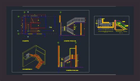 Escalera Compensada En L En Autocad Librería Cad