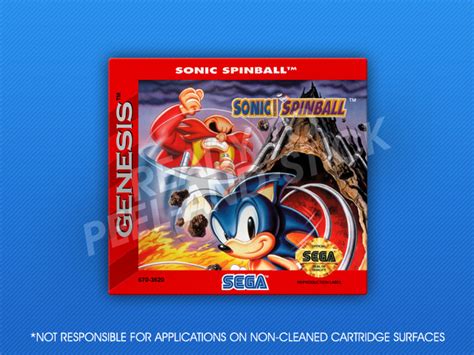 Sega Genesis Sonic The Hedgehog Spinball Label Retro Game Cases