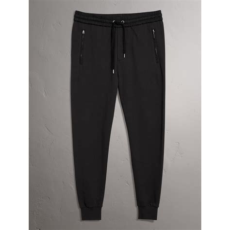 Cotton Sweatpants In Black Men Burberry United States