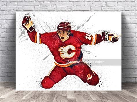 Theo Fleury Poster Calgary Flames Canvas Wrap Wall Art Etsy