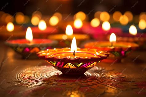 premium photo diwali diyas