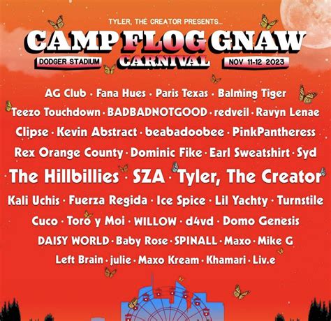 Camp Flog Gnaw Lineup Rtylerthecreator