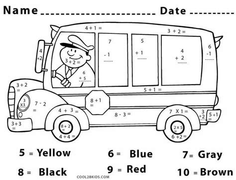 Math Color By Number Worksheet - Math Coloring Pages For Kids Math ...