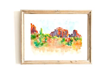 Prints Digital Prints Arizona Desert Digital Print Southwest Watercolor