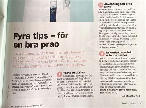 Tidningen Läraren ger fyra tips för en bra PRAO Framtidsfrön