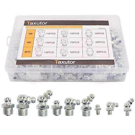 Taxutor 160 Pieces Mm Metric Hydraulic Zerk Grease Fitting Assortment