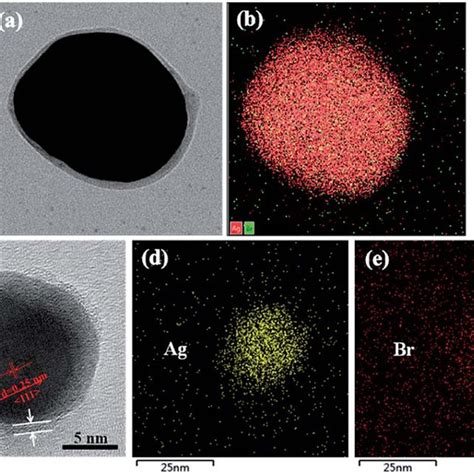 The Stem Image A Eds Ag And Br Elemental Mapping Image B And