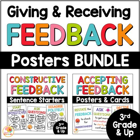 Giving And Receiving Constructive Feedback Posters For Kids