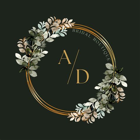 Green and Gold Luxury Logo, Small Business Logo, Bridal Boutique, Personalized Name Logo ...