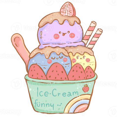 Cute Cartoon Ice Cream 44856700 Png