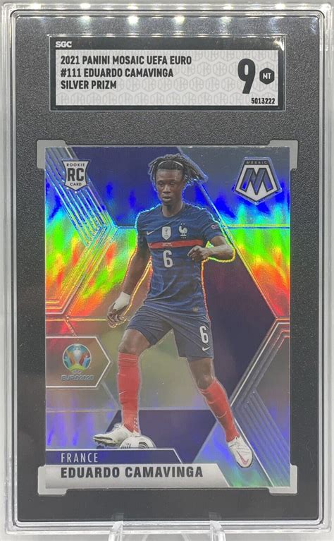 2021 Panini Mosaic UEFA Euro Silver Prizm SGC 9 111 EDUARDO CAMAVINGA