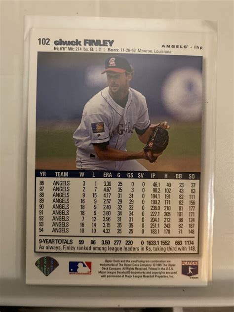 1995 Upper Deck Collector S Choice Gold Signature 102 Chuck Finley EBay